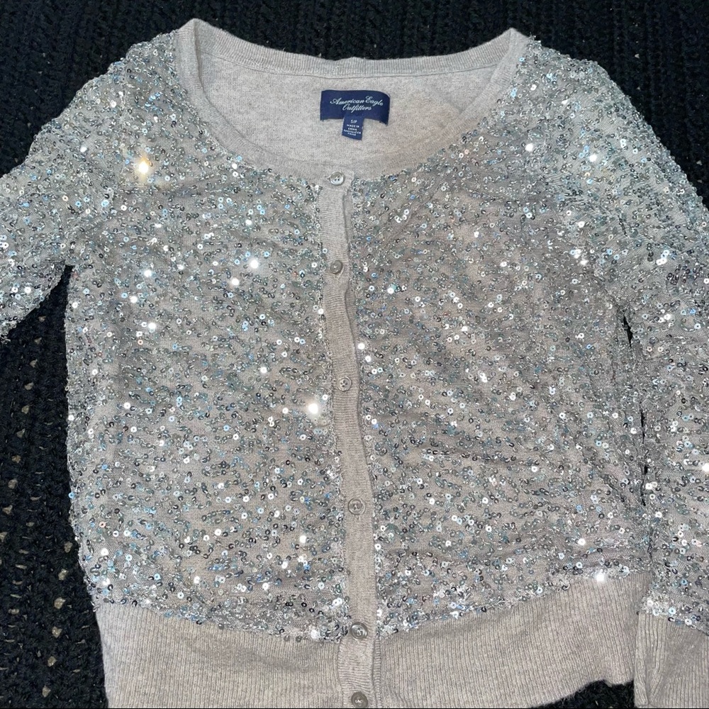 American Eagle Outfitters Button up Sequins cardigan